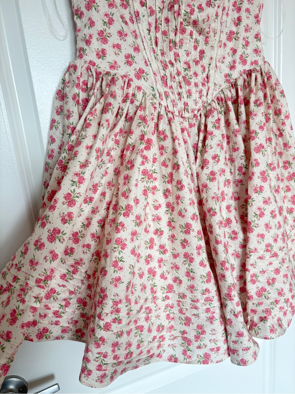 House of CB sz L-Tall Natassia Floral Cottagecore Rosebud Cotton MiniDress - Picture 6 of 15